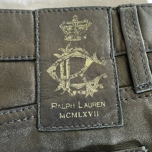 Ralph Lauren Butter Soft Black Leather Jeans, size 31 - Picture 4 of 6